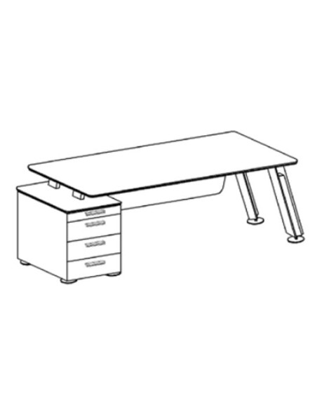 Mesa dirección AT con cajonera soporte
