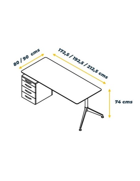 Mesa dirección Sharp con cajonera soporte