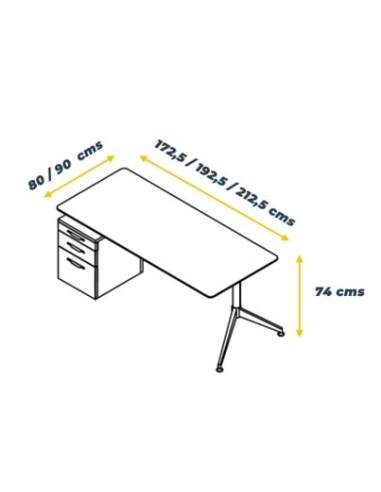 Mesa dirección Sharp con cajonera soporte