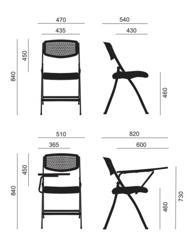 Silla plegable Seúl con pala