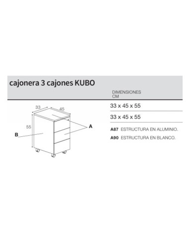 Cajonera estrecha Kubo