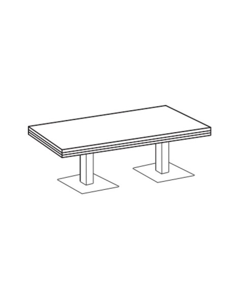 Mesa reunión Colina rectangular bases cuadradas